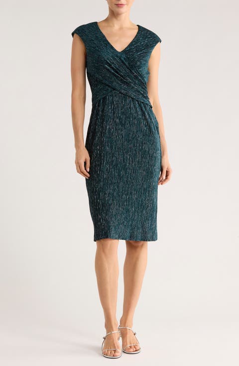 Surplice V-Neck Cocktail Dress