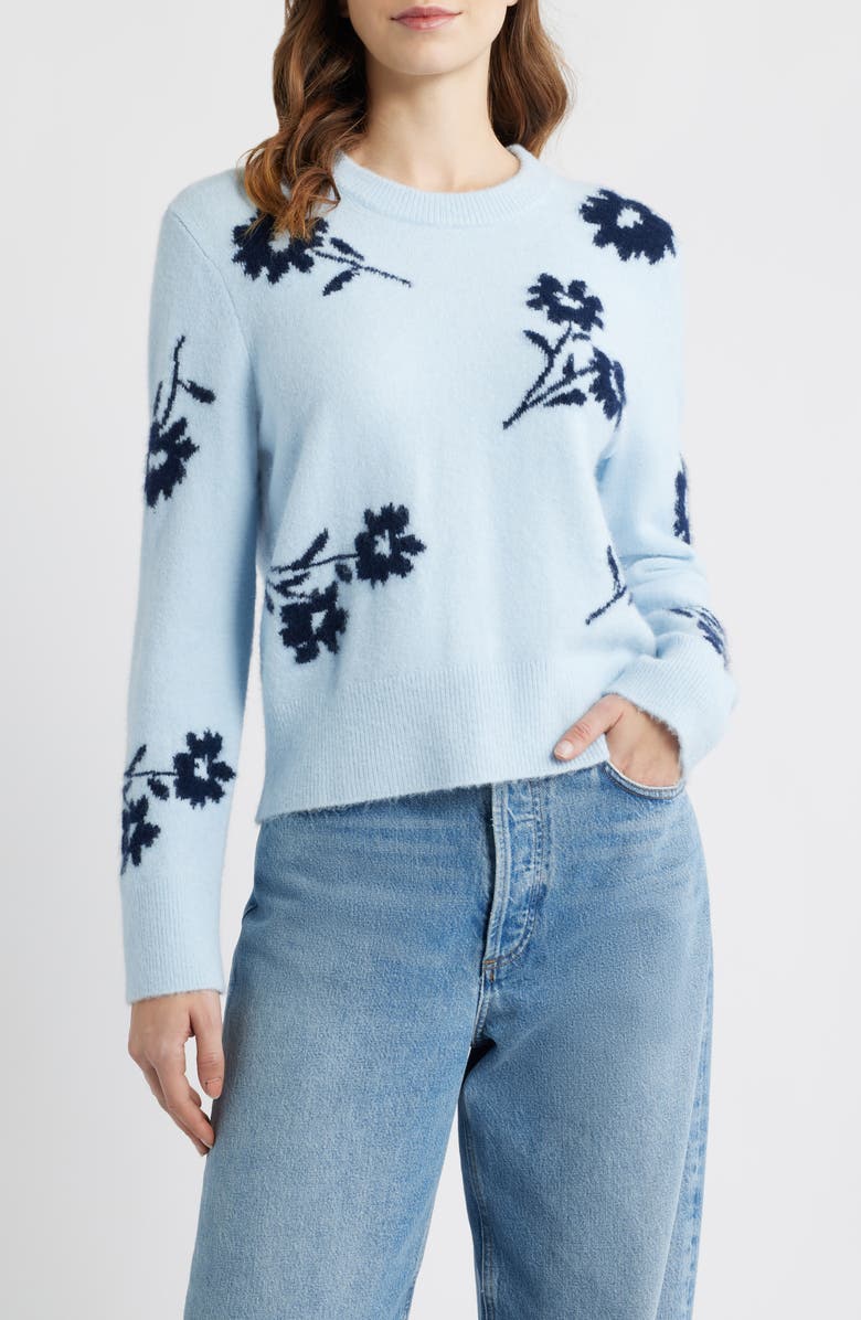 Rails Anise Floral Crewneck Sweater, Main, color, Winter Blue Floral