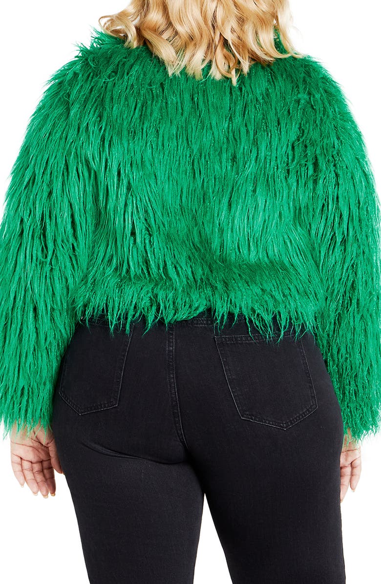 City Chic Blakely Faux Fur Crop Jacket, Alternate, color,