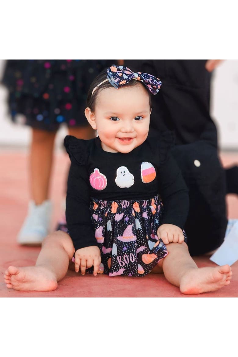 Boo Halloween Tulle Bow Baby Headband, Alternate, color, Black