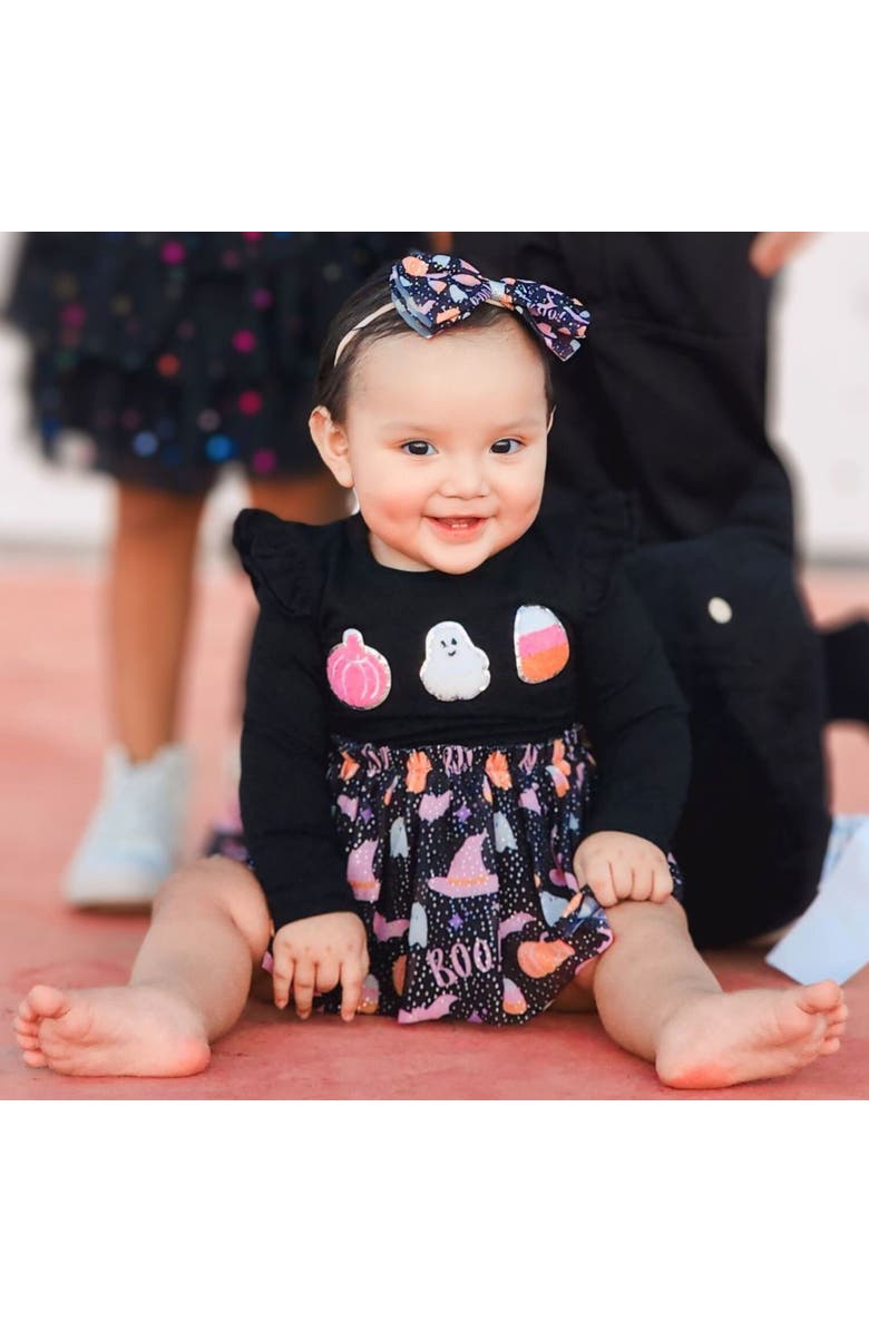 Sweet Wink Boo Halloween Tulle Bow Baby Headband, Alternate, color, 