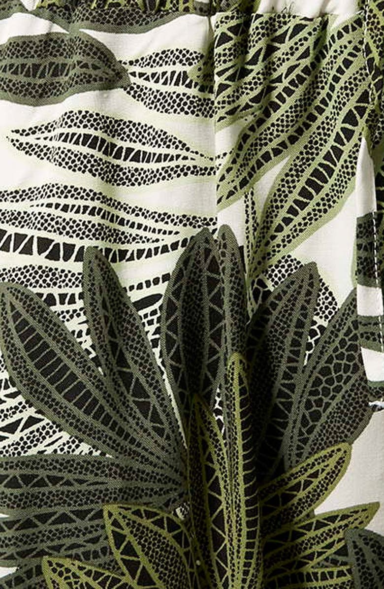 Topshop Palm Leaf Print Jumpsuit, Alternate, color,