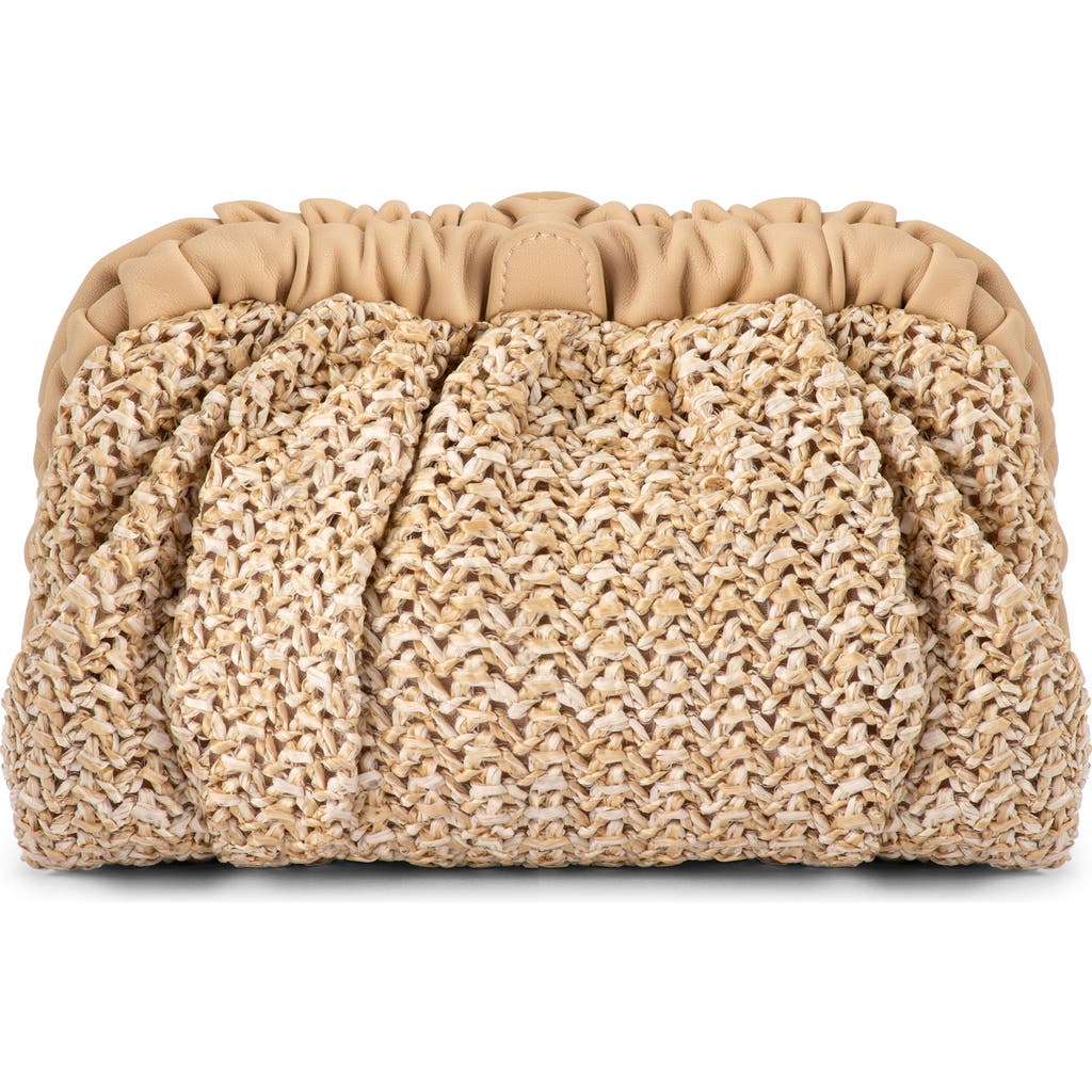 Olga Berg Amalia Petite Gathered Clutch in Natural  product