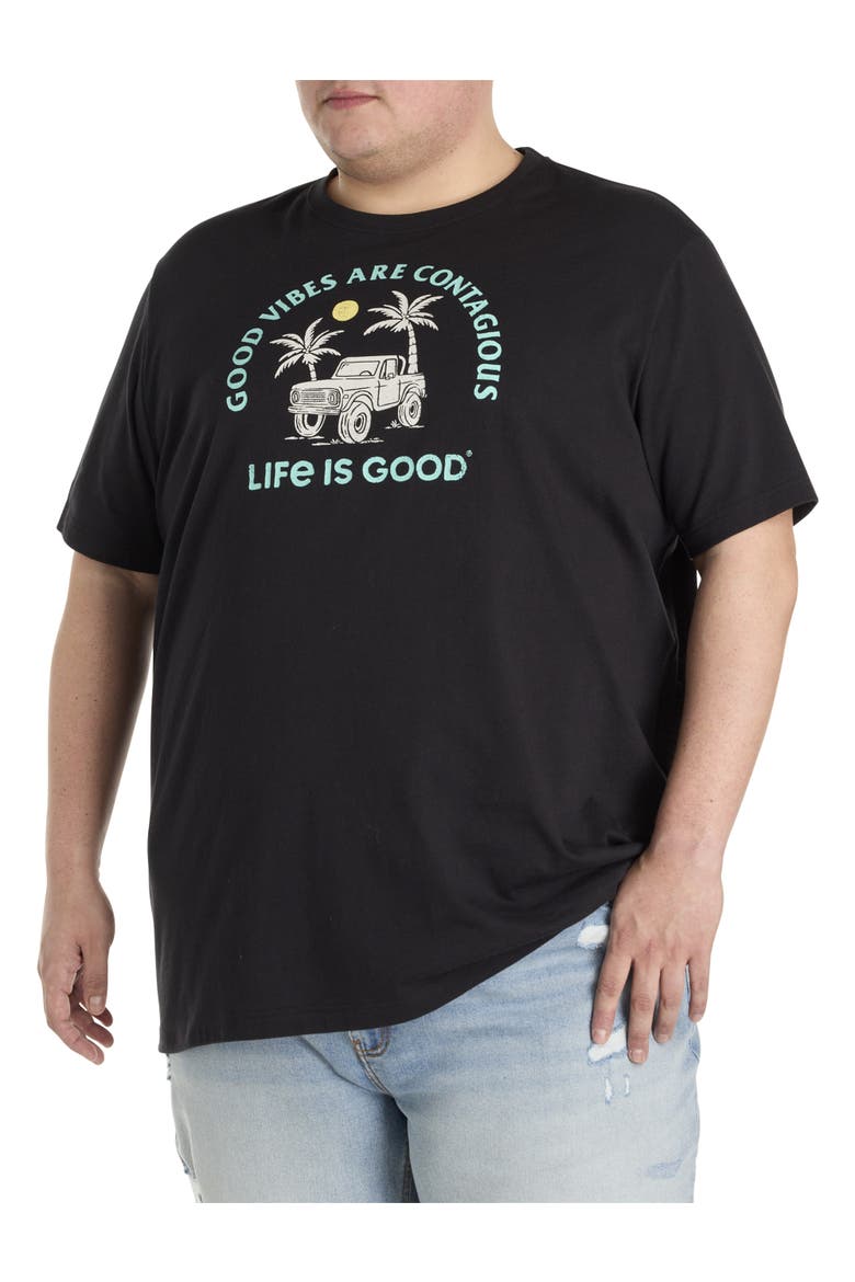 Big & Tall Good Vibes Graphic Tee, Main, color, BLACK