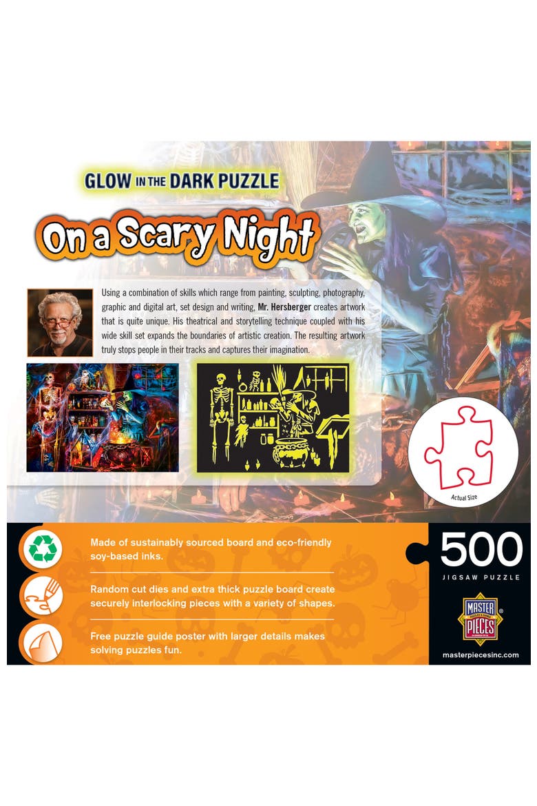 On a Scary Night 500 Piece Glow Puzzle, Alternate, color, Multicolor