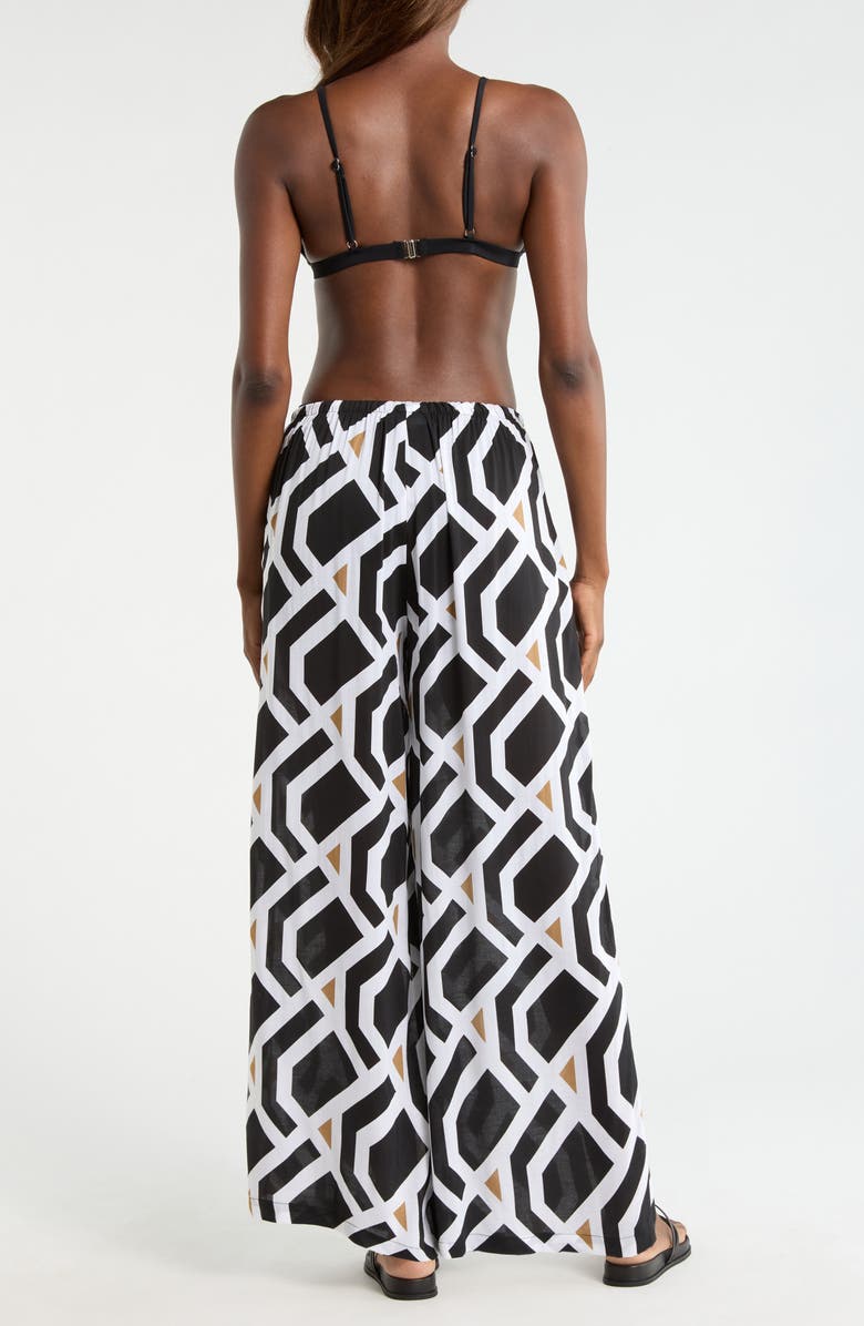 Sea Level Surf Cover-Up Pants, Alternate, color, Black Print