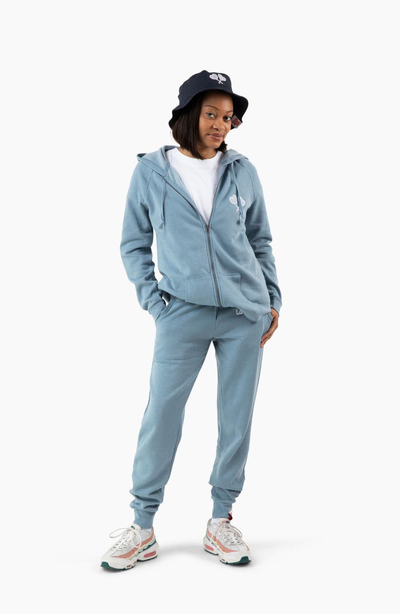 Love All Tennis Women
s Courtney Lightweight Wash Zip Hoodie, Alternate, color, Misty Blue