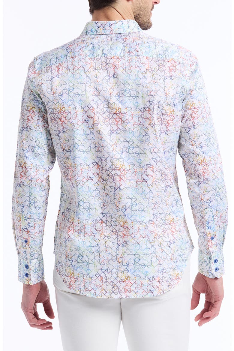 Geometric Cotton Button-Up Shirt, Alternate, color, MULTI