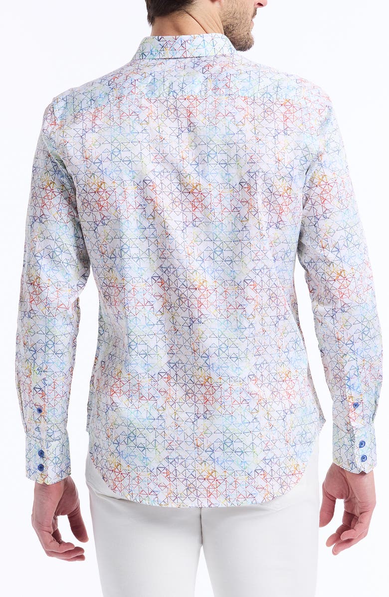 Robert Graham Geometric Cotton Button-Up Shirt, Alternate, color, Multi