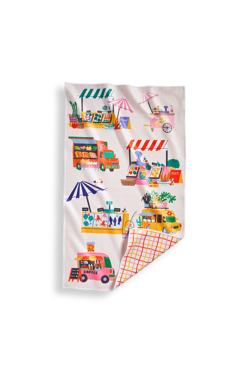 tag Super Absorbent Kitchen Towel Farmers Market Multi Dishtowels 80% Recycled Polyester 18x30 in, Main, color, Multicolored