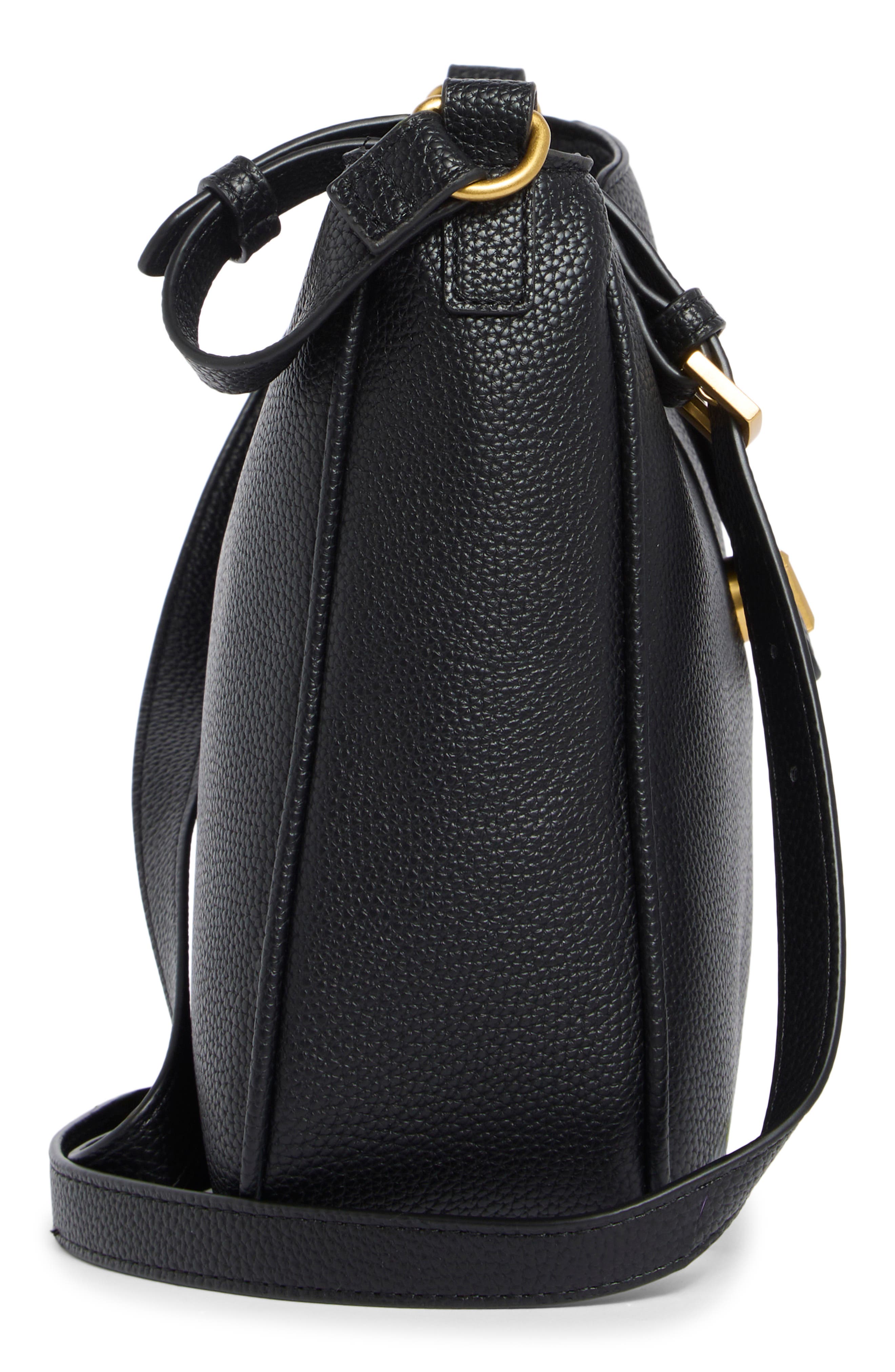 Tahari Flap Crossbody Bag, Alternate, color, Black