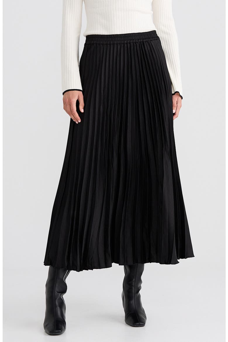 Alias Pleated Maxi Skirt, Main, color, BLACK