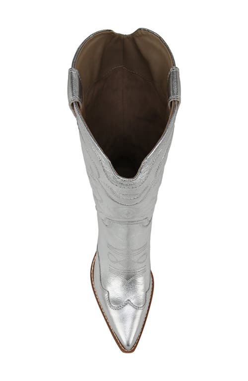 Shop Sam Edelman James Pointed Toe Western Boot In Silver