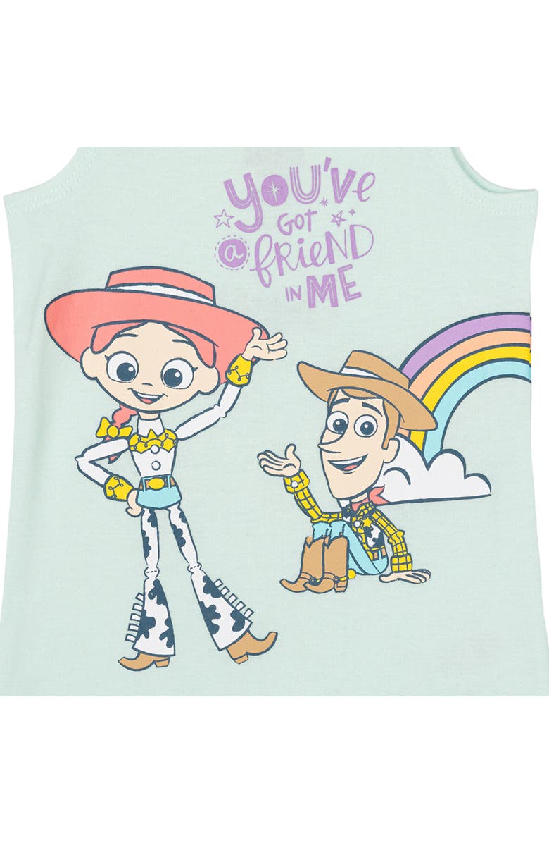 Disney Toy Story Toddler Girls' 2-Piece Sleeveless Romper and Headband Set, Alternate, color, Toy Story Mint