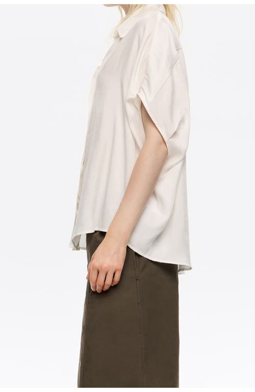 Bimba Y Lola Fluid Cape Shirt In White