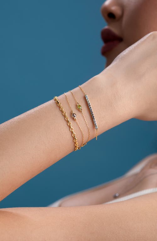 Bony Levy 14k Gold Peridot Station Bracelet In 14k Yellow Gold Blue Topaz