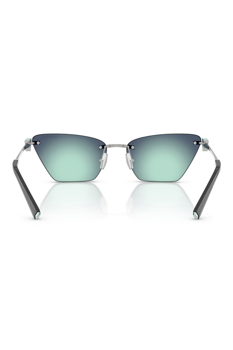 61mm Gradient Butterfly Sunglasses, Alternate, color, SILVER / AZURE RADIAL BLUE