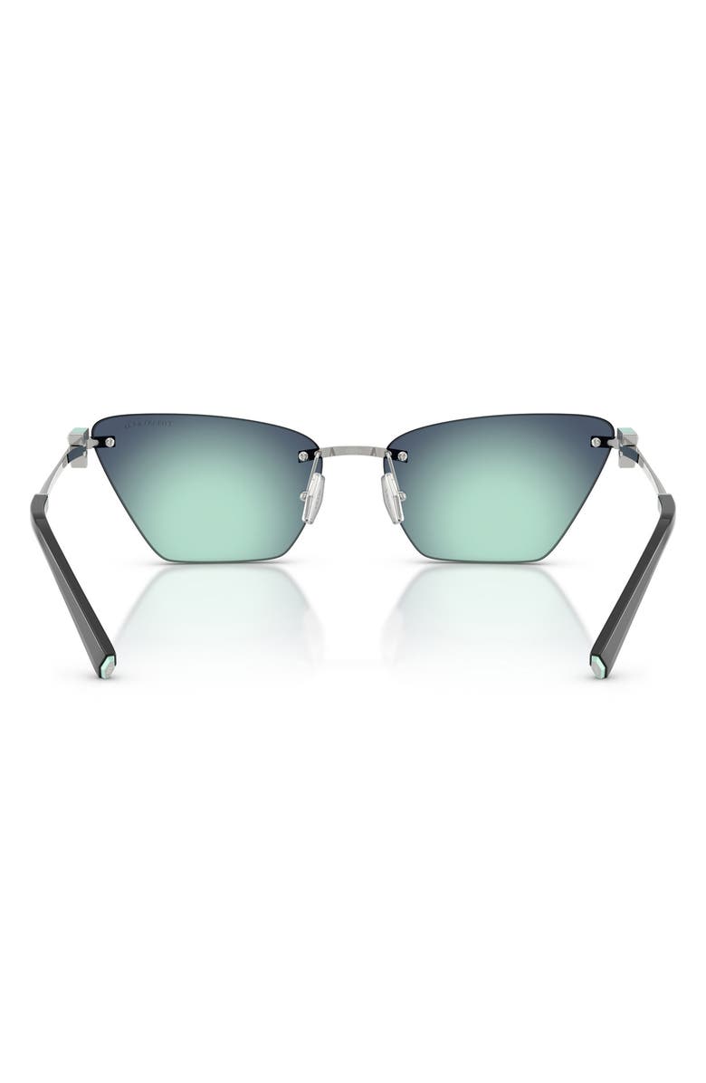 Tiffany & Co. 61mm Gradient Butterfly Sunglasses, Alternate, color, Silver / Azure Radial Blue