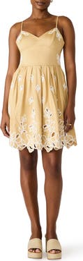 Steve Madden Emelia Embroidered Flared Minidress