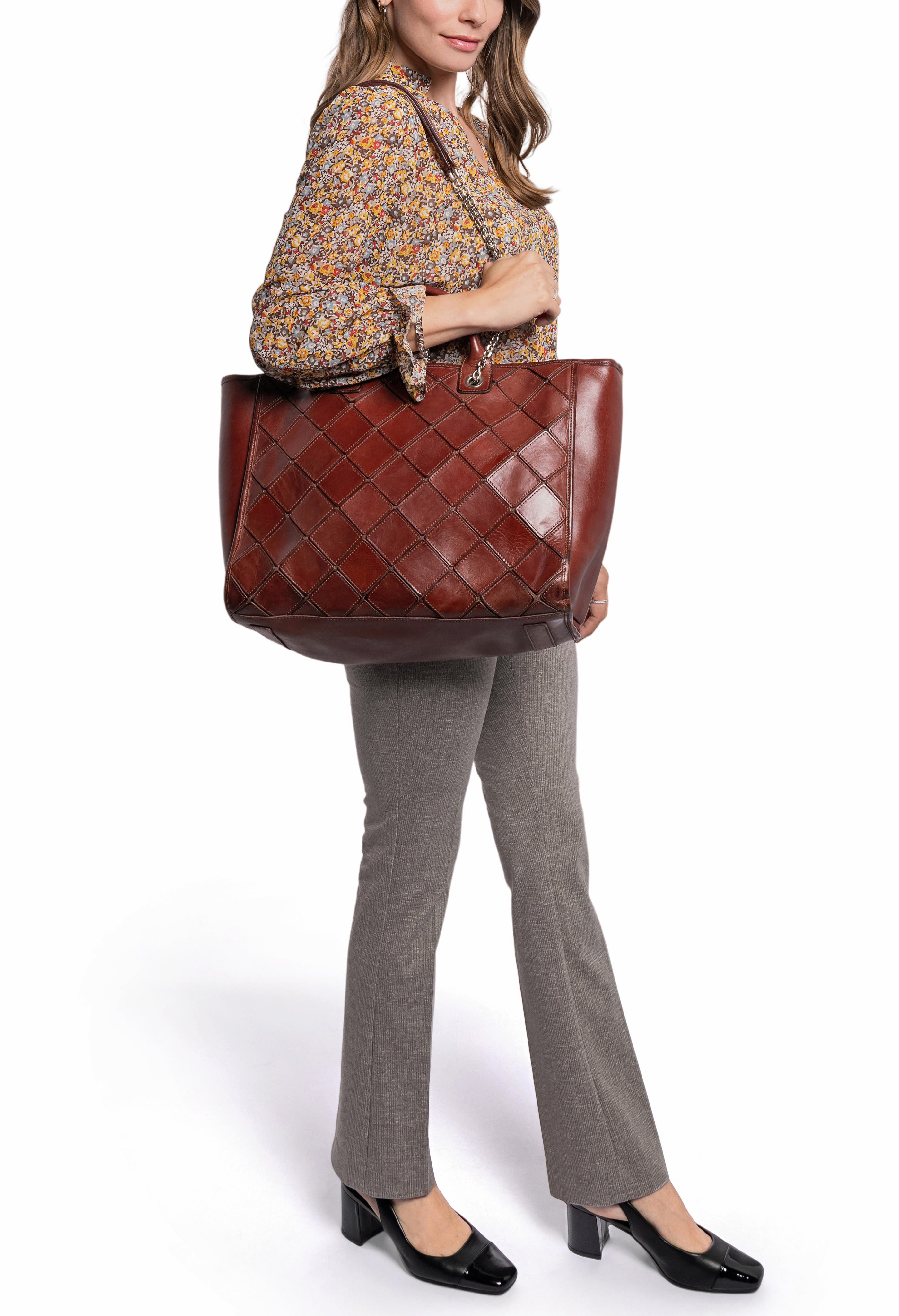OLD TREND Mermaid Genuine Leather Oversized Carryall Tote, Alternate, color, Brown