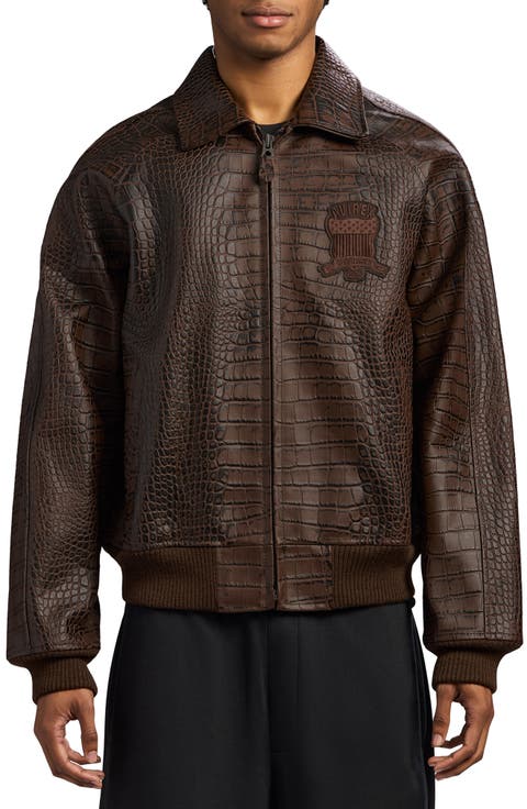 Croc Embossed Leather Icon Jacket