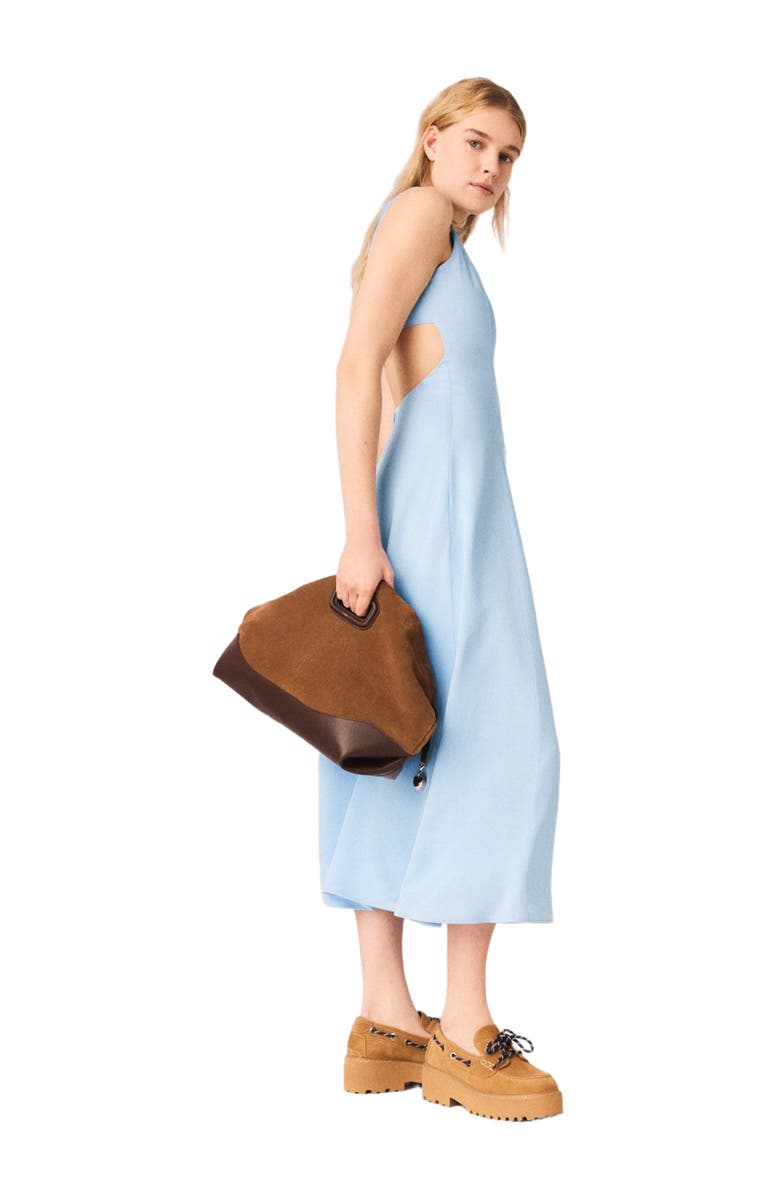 maje Open-back maxi dress, Alternate, color, Blue Sky