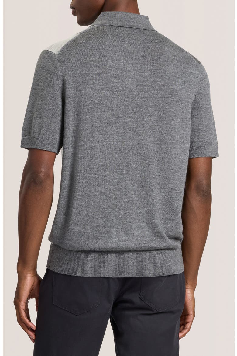 Intarsia Merino Wool Blend Sweater Polo, Alternate, color, CASTLEROCK HEATHER