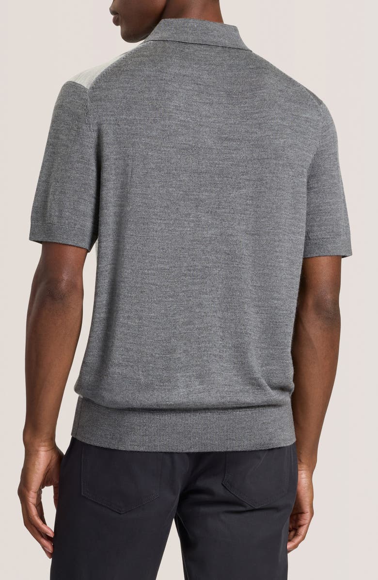 Ted Baker Intarsia Merino Wool Blend Sweater Polo, Alternate, color, Castlerock Heather