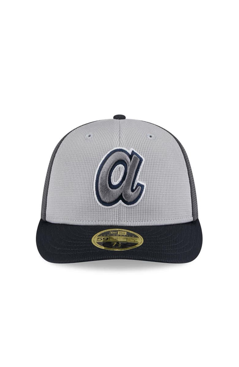 New Era Men's New Era  Gray/Navy Atlanta Braves 2025 Batting Practice Low Profile 59FIFTY Fitted Hat, Alternate, color, 