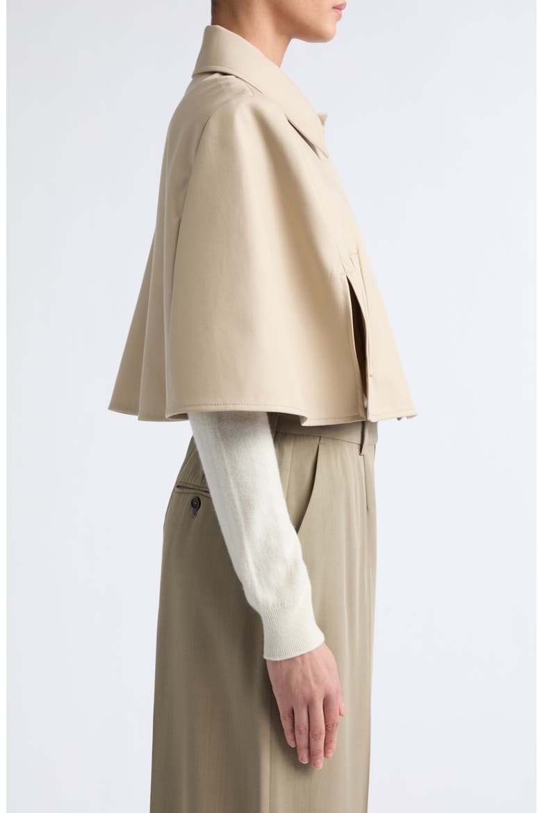 Water Repellent Crop Cotton Gabardine Cape, Alternate, color, STONE