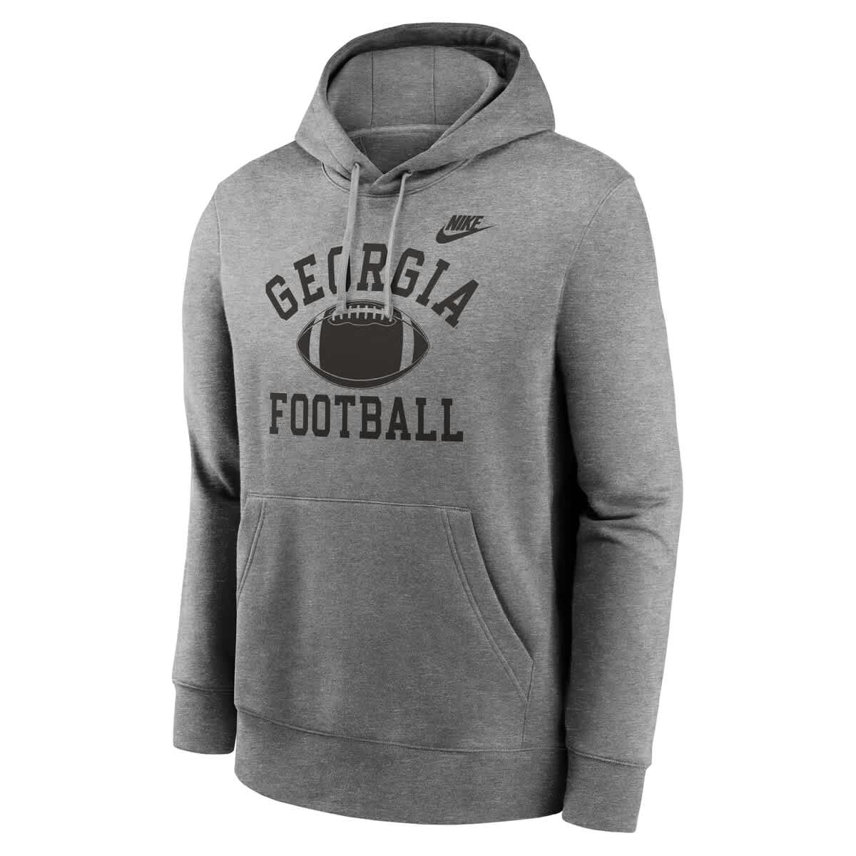 men's nike black georgia bulldogs logo club fleece pullover hoodie