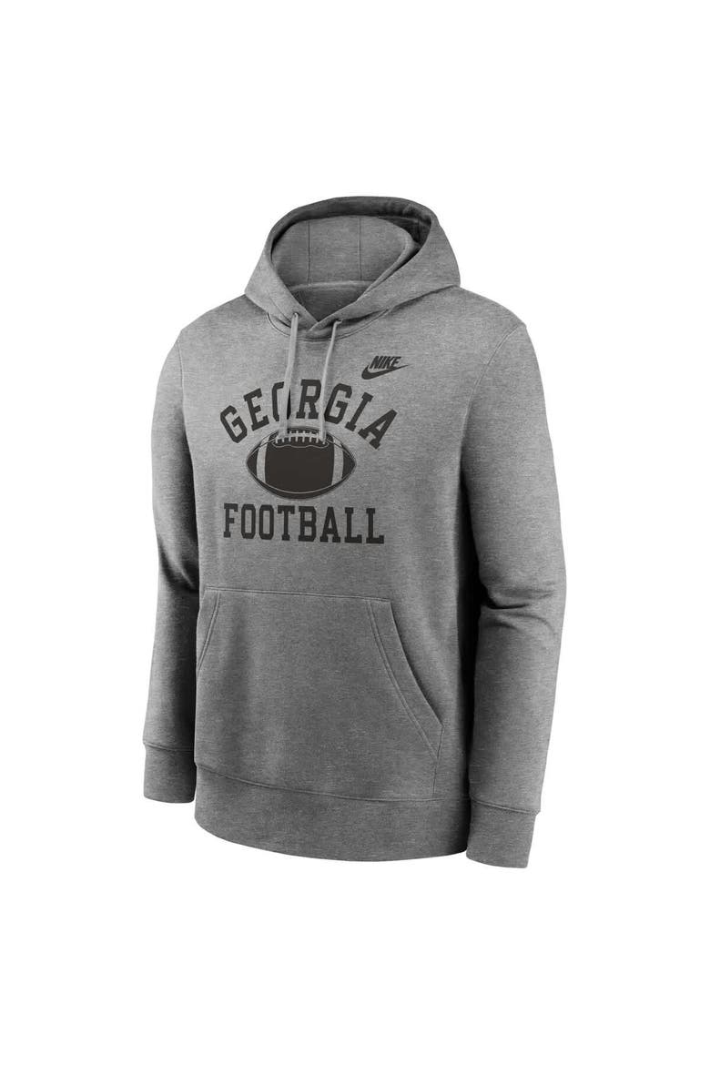 Men's Nike Heather Gray Georgia Bulldogs Legacy Football Icon Club Fleece Pullover Hoodie, Alternate, color, Heather Gray