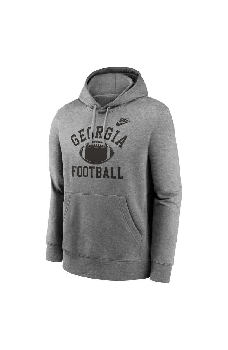 Nike Men's Nike Heather Gray Georgia Bulldogs Legacy Football Icon Club Fleece Pullover Hoodie, Alternate, color, Heather Gray
