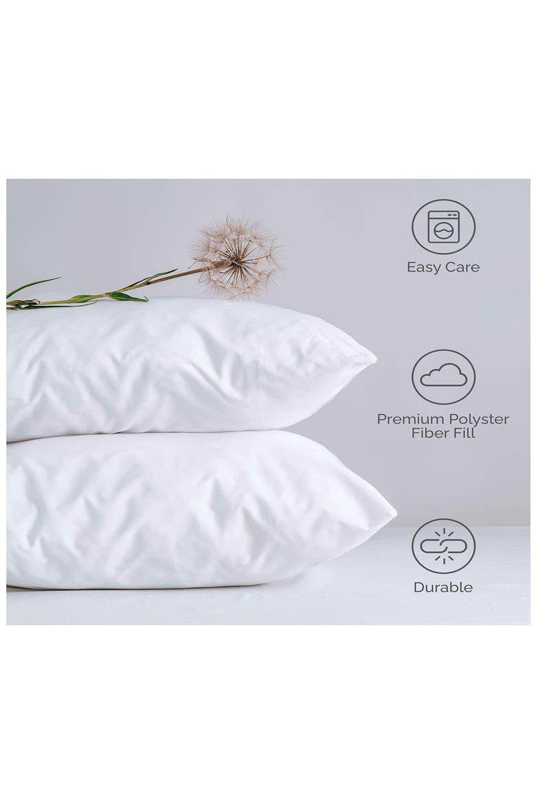 Set of 2 Standard Pillows, Alternate, color, WHITE