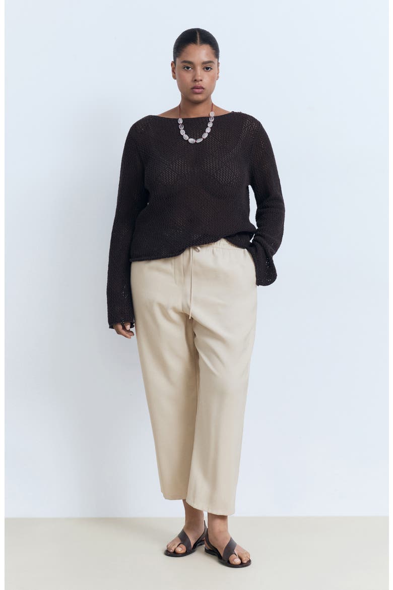 Flowy Drawstring Pants, Alternate, color, BEIGE