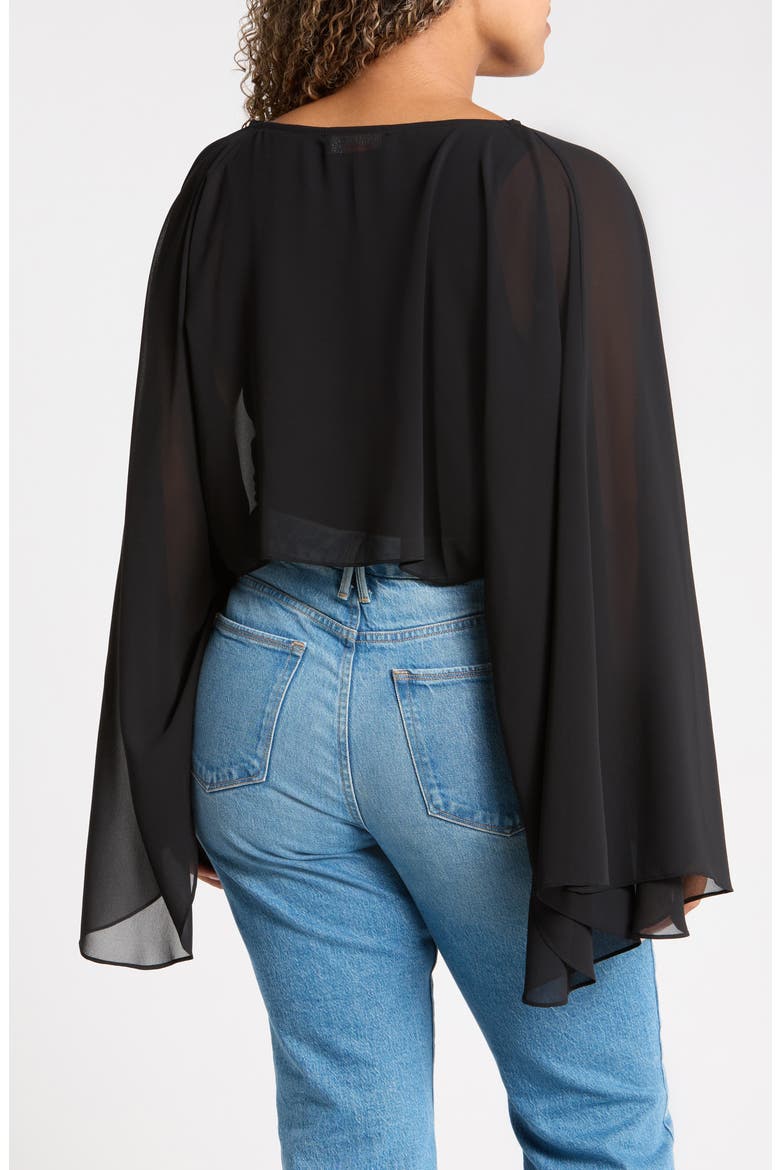 Sheer Poncho, Alternate, color, BLACK
