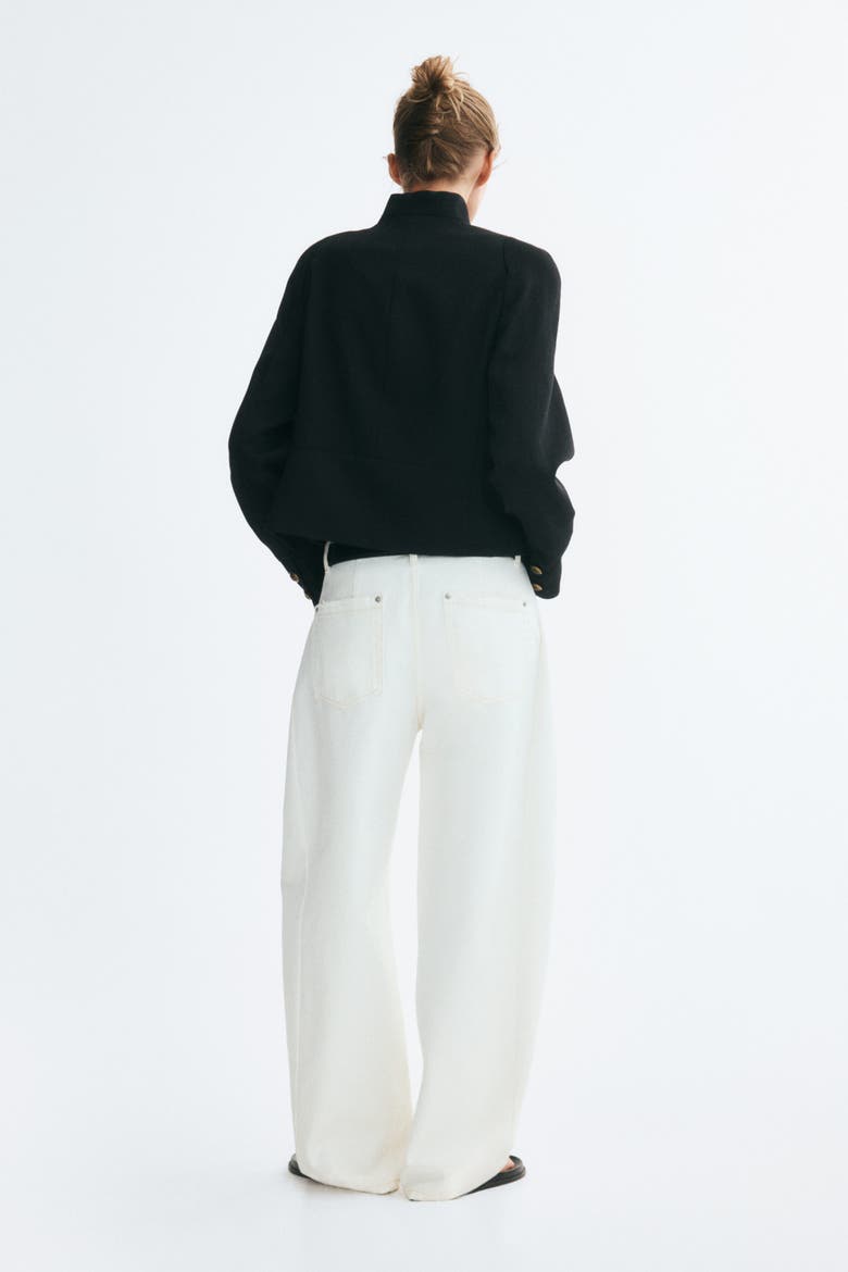 Jacket With Shoulder Pads, Alternate, color, Black