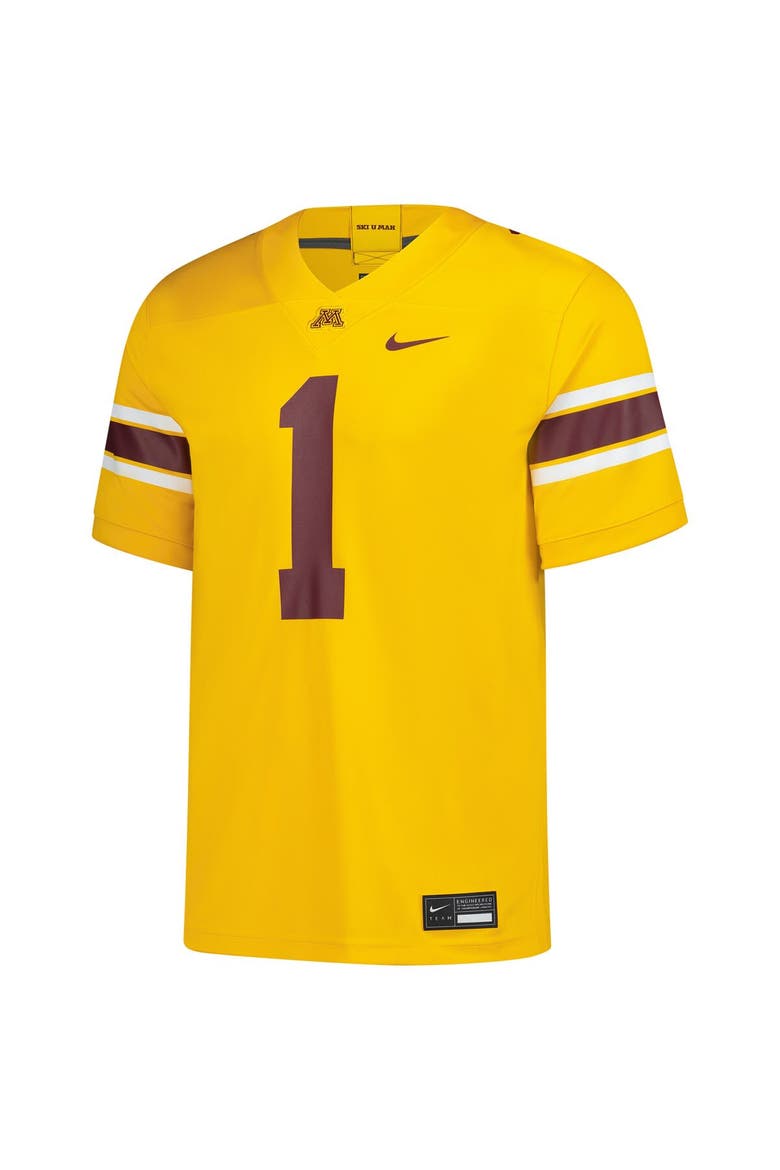 Men's Nike #1 Gold Minnesota Golden Gophers Untouchable Replica Game Jersey, Alternate, color, Gold