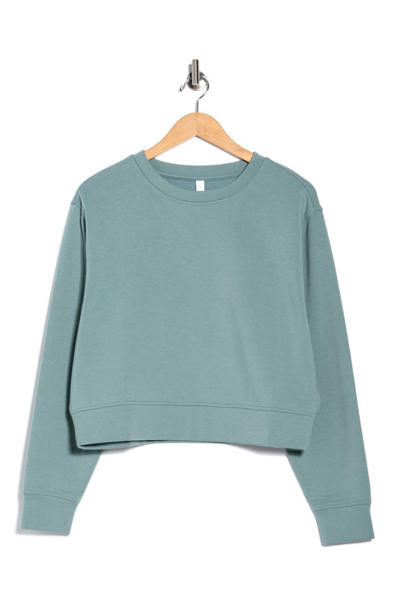 Cozy Knit Crewneck Sweatshirt, Alternate, color, GREY THUNDER