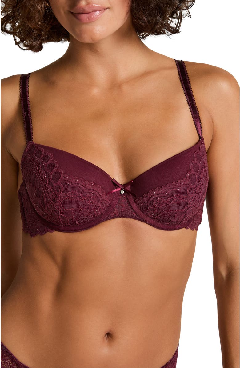 Hunkemöller Isadora Padded Underwired Bra, Alternate, color, Red