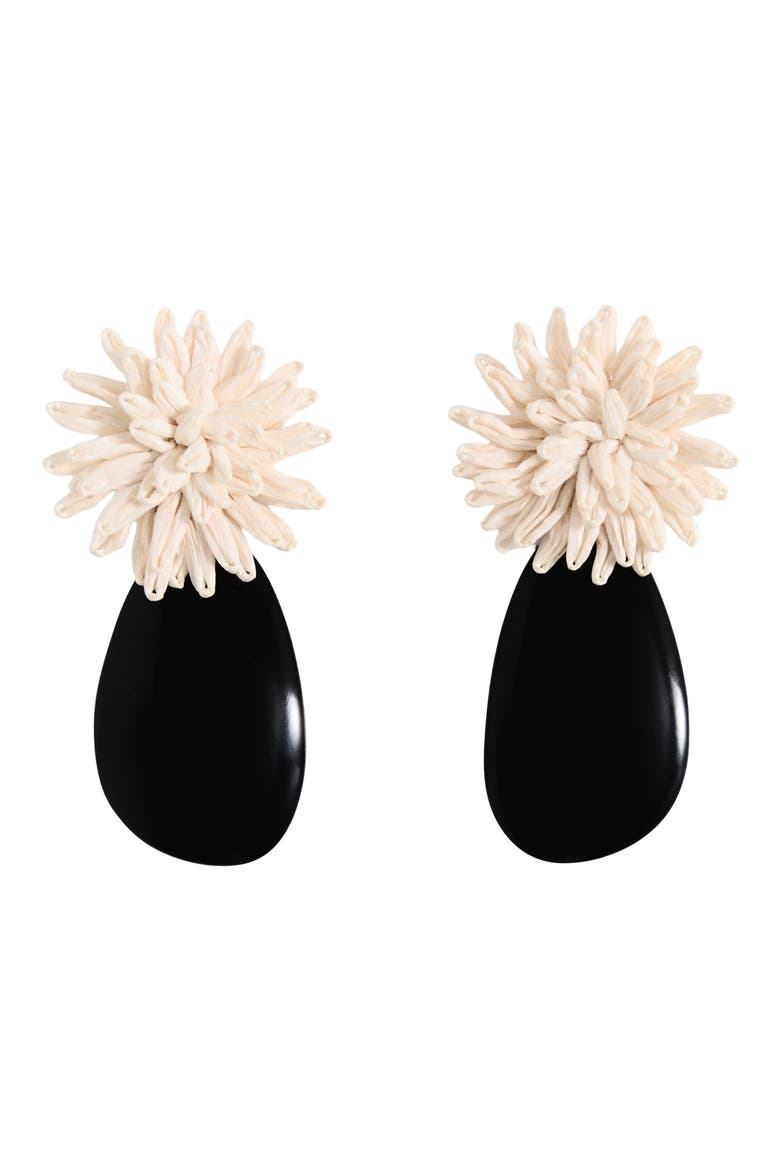 Resin Flower Drop Earrings, Main, color, BEIGE