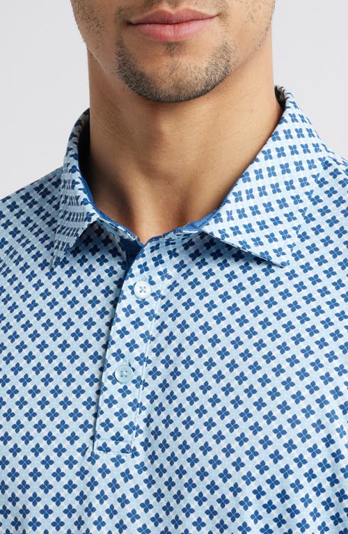 Swannies Rae Medallion Print Golf Polo In Sky