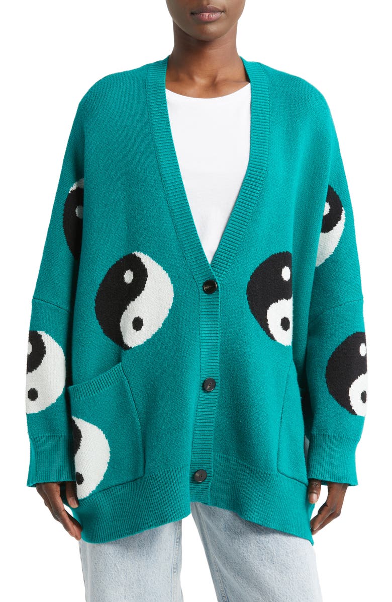 Dressed in Lala Yin & Yang Boxy Oversize Cardigan, Alternate, color,