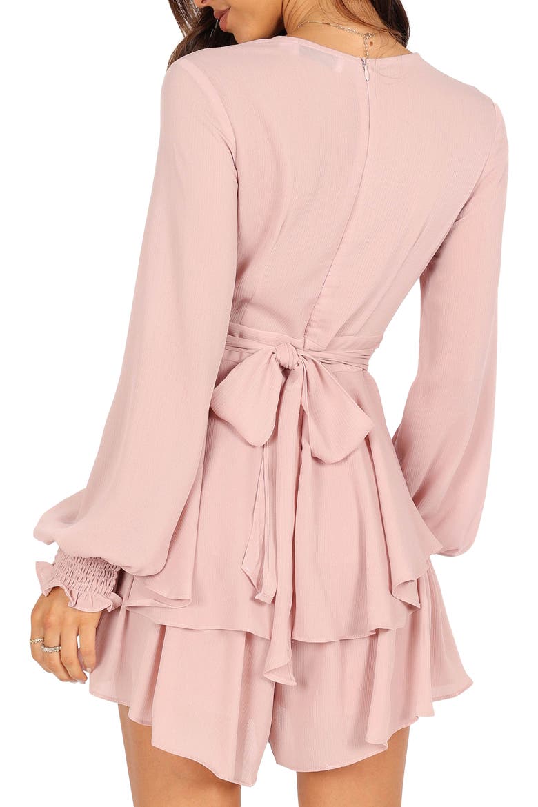 Adalia Ruffle Long Sleeve Minidress, Alternate, color, BLUSH