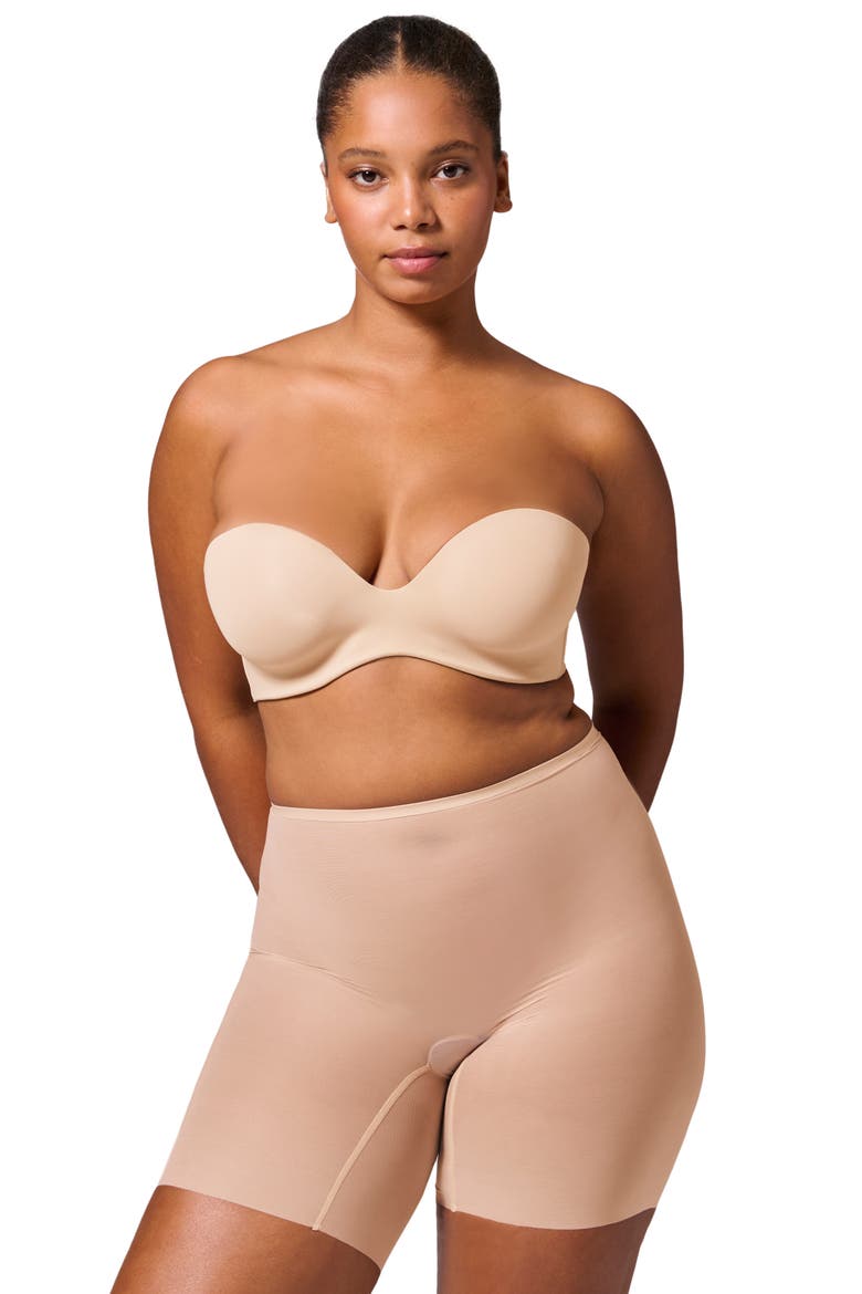 Essential Uplifting Mid Rise Shaper Shorts, Alternate, color, PEAU ROSE