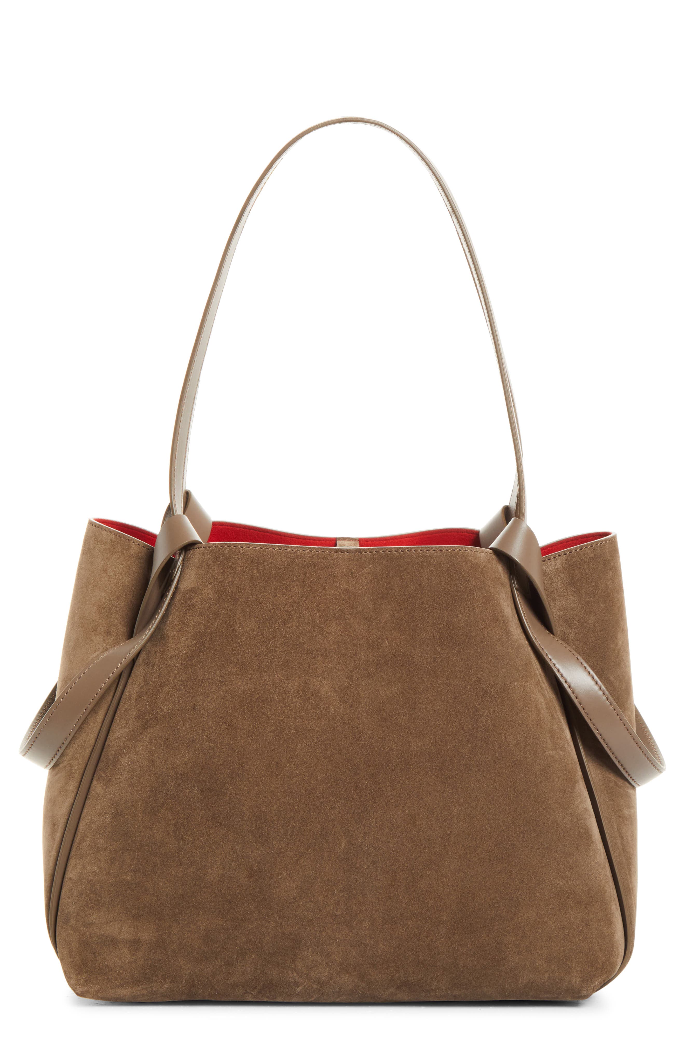 Bettina Small Leather Tote, Main, color, E448 SILEX