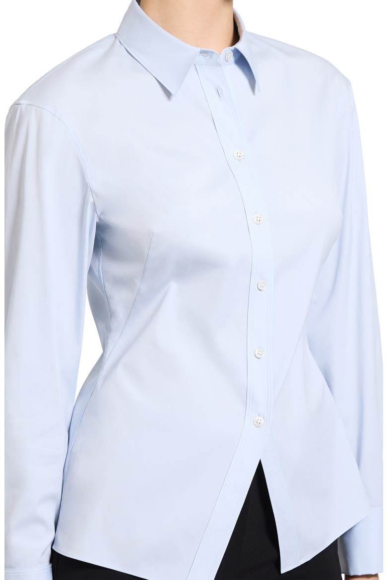 Cutaway Hem Stretch Cotton Shirt, Alternate, color, COOL FOG - 2TJ