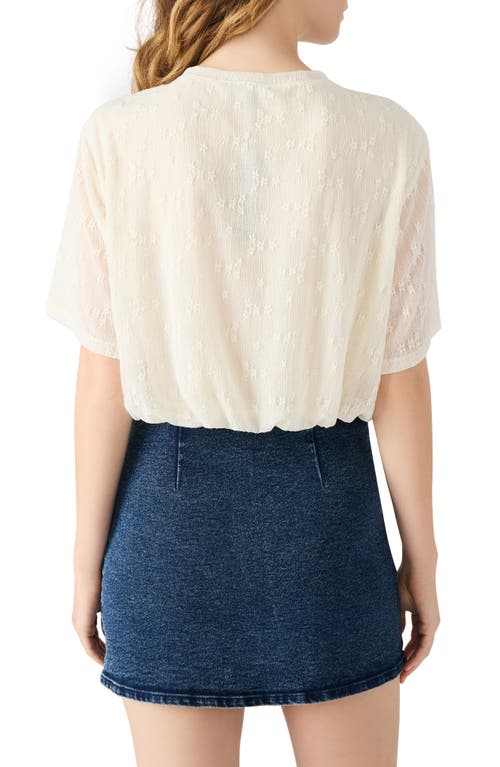 Steve Madden Orsa Lace Bubble Hem Top In White