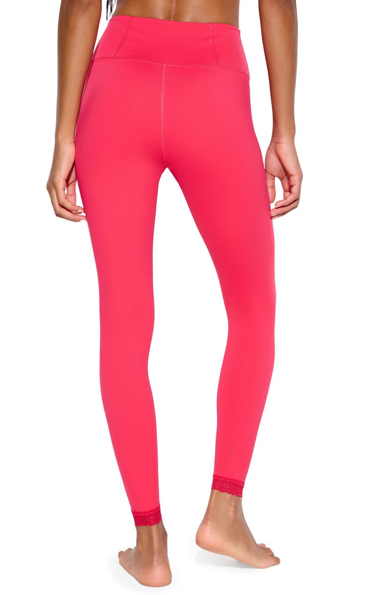 Spiritual Gangster Lotus Lace Trim Leggings, Alternate, color, Passion Flower