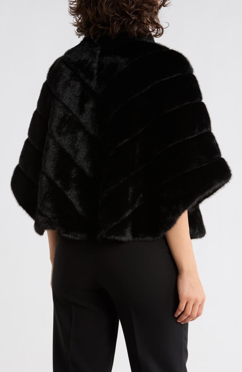 La Fiorentina Faux Fur Capelet, Alternate, color, Black